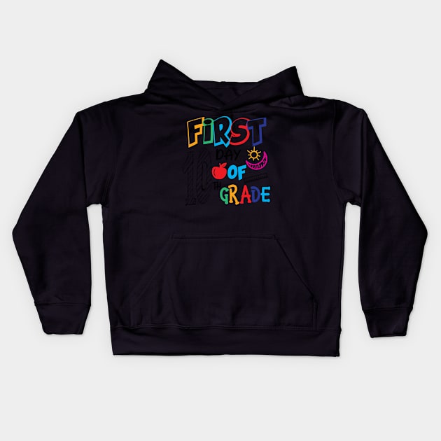 first day of 10th grade Kids Hoodie by busines_night